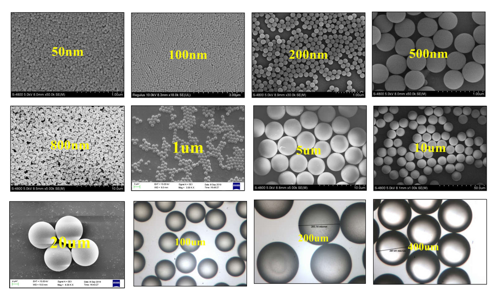 Monodisperse Polystyrene (PS) Microspheres – Size Standard for SEM, Flow Cytometry & DLS Calibration | PolyRef™